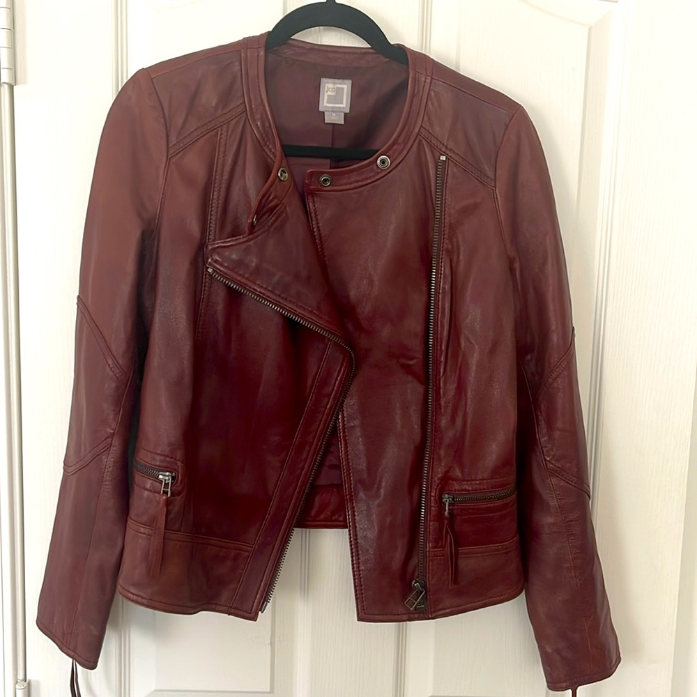 Burgundy vintage leather jacket